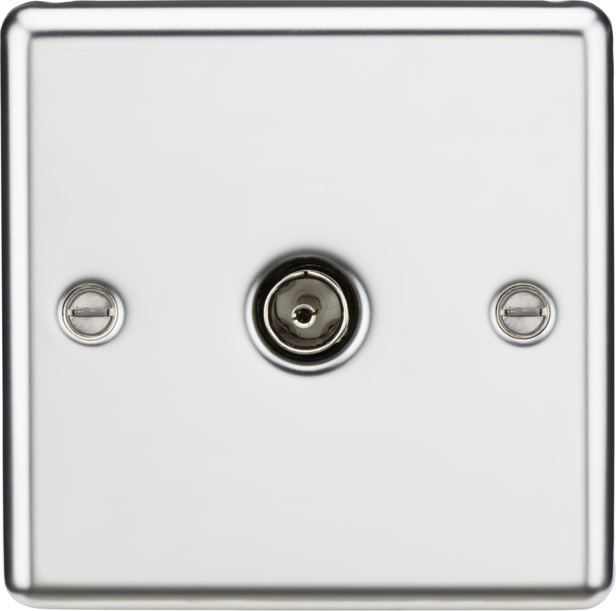 TV Outlet (Non-Isolated) - Polished Chrome, Rounded Edge