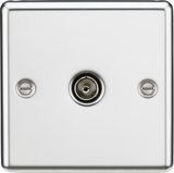 TV Outlet (Non-Isolated) - Polished Chrome, Rounded Edge