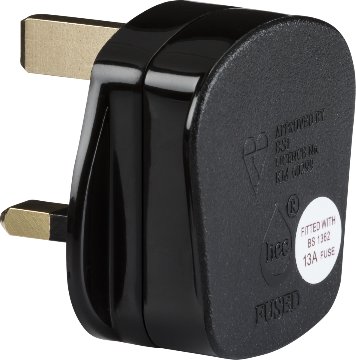13A Rough Use Plug Top - Black - BSI Kitemarked
