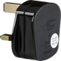 13A Rough Use Plug Top - Black - BSI Kitemarked