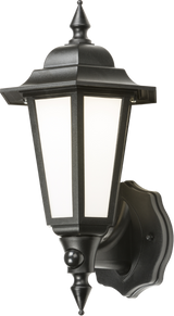230V IP54 8W LED Wall Lantern with Daylight Sensor - Black
