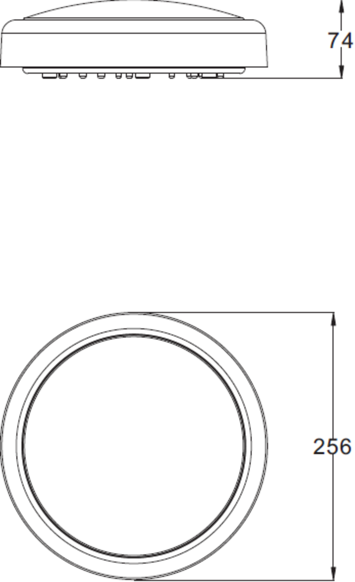 Side view of 230V IP65 9W CCT LED Bulkhead