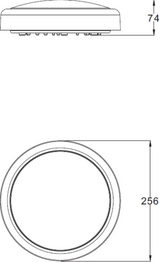 Side view of 230V IP65 9W CCT LED Bulkhead