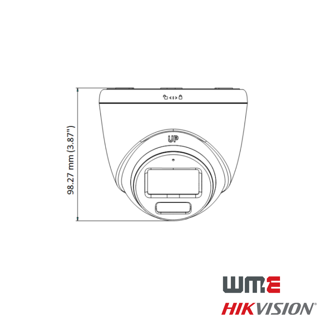 3K ColorVu Smart Hybrid Light Fixed Turret Camera, 2.8mm Lens, IP67, 40m IR, DS-2CE72KF0T-LFS
