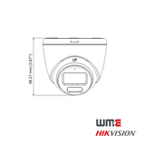 3K ColorVu Smart Hybrid Light Fixed Turret Camera, 2.8mm Lens, IP67, 40m IR, DS-2CE72KF0T-LFS