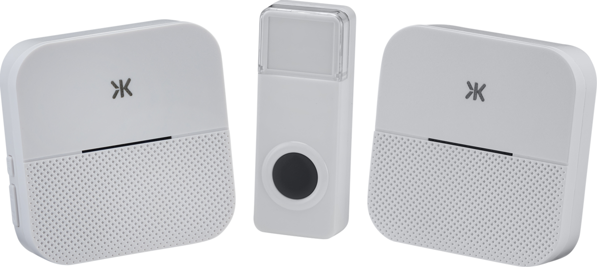 Wireless Plug In Dual Receiver Door Chime System - White