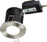 230V IP20 Fixed GU10 Fire-Rated Downlight - Brushed Chrome
