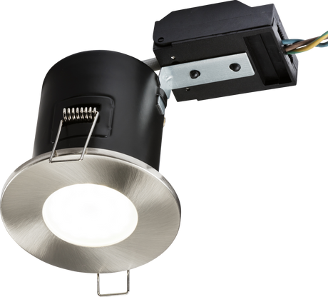 230V IP20 Fixed GU10 Fire-Rated Downlight - Brushed Chrome