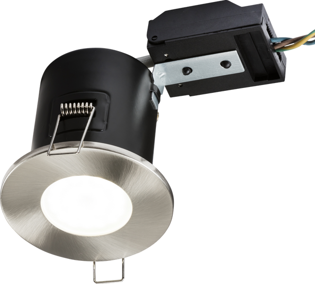 230V IP20 Fixed GU10 Fire-Rated Downlight - Brushed Chrome