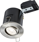 230V IP20 Tilt GU10 Fire-Rated Downlight - Brushed Chrome