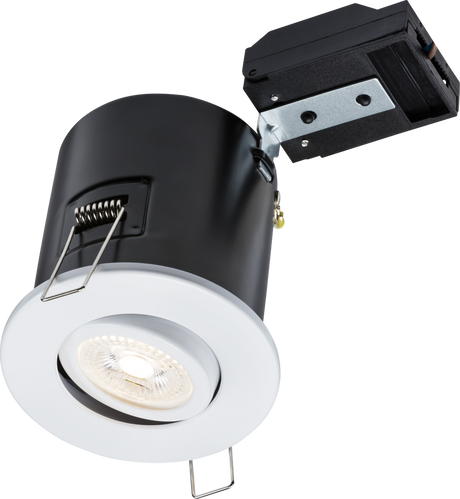 230V IP20 Tilt GU10 Fire-Rated Downlight - White