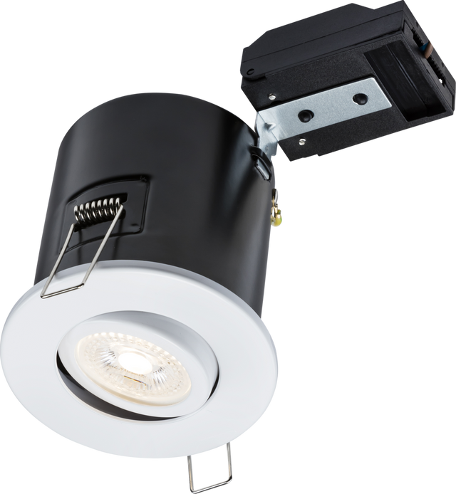 230V IP20 Tilt GU10 Fire-Rated Downlight - White