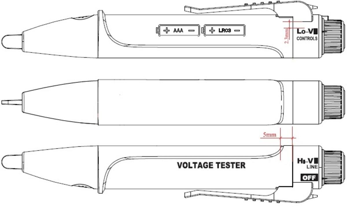 CAT III Voltage Tester with Light and Sound Indication