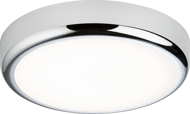 230V IP65 9W CCT Adjustable LED Bulkhead with Chrome Trim