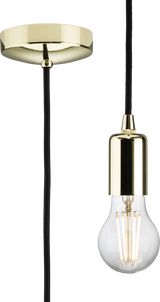 1.8m E27 Contemporary Pendant Set - Polished Brass