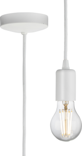 1.8m E27 Contemporary Pendant Set - Matt White