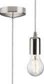 1.8m E27 Contemporary Pendant Set - Brushed Chrome