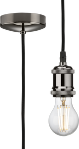 1.8m E27 Vintage Pendant Set - Black Nickel