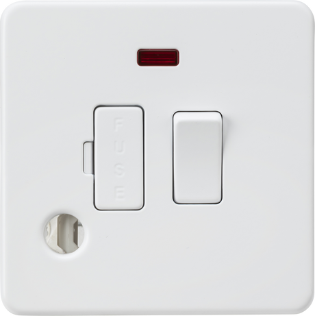 13A Switched Fused Spur with Neon and Flex Outlet - Matt White