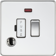 13A Switched Fused Spur with Neon and Flex Outlet - Polished Chrome