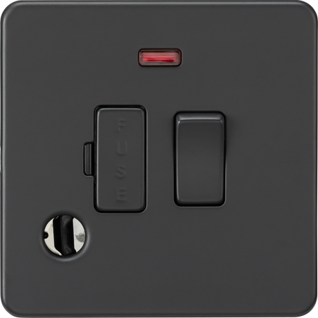 13A Switched Fused Spur with Neon and Flex Outlet - Anthracite
