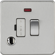 13A Switched Fused Spur with Neon and Flex Outlet - Brushed Chrome