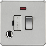 13A Switched Fused Spur with Neon and Flex Outlet - Brushed Chrome
