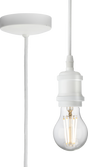 1.8m E27 Vintage Pendant Set - Matt White