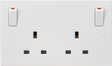 Knightsbridge 13A 2G DP Switched Socket with Twin Earths and Outboard Rockers