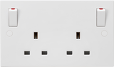 Knightsbridge 13A 2G DP Switched Socket with Twin Earths and Outboard Rockers