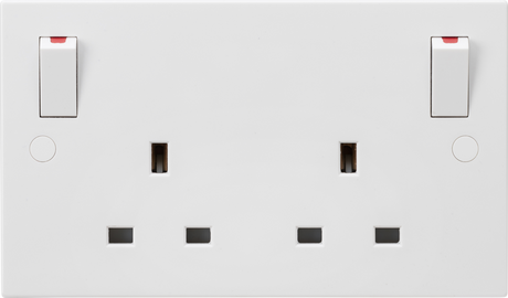 Knightsbridge 13A 2G DP Switched Socket with Twin Earths and Outboard Rockers