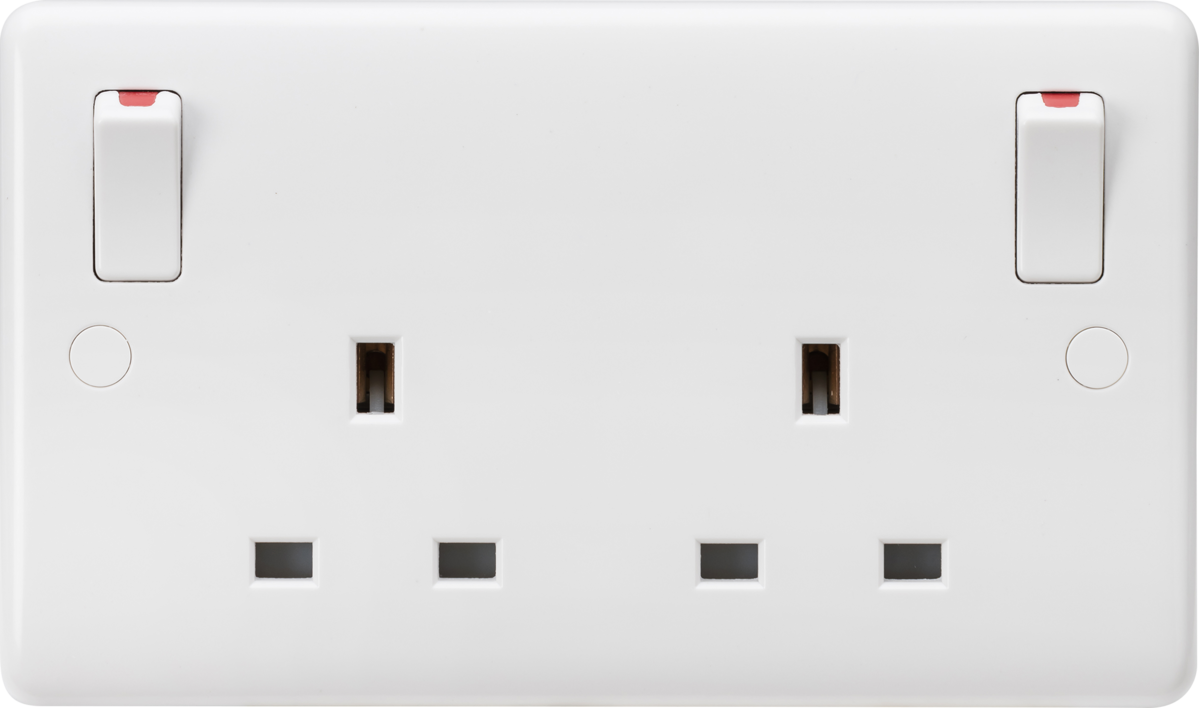 13A 2G DP Switched Socket with Twin Earths and Outboard Rockers