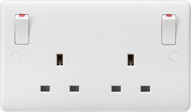 13A 2G DP Switched Socket with Twin Earths and Outboard Rockers