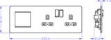 Alternative view of 13A 2G DP Socket + 2G Modular Combination Plate