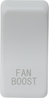Switch Cover Marked FAN BOOST - Matt White by ML Accessories