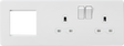 13A 2G DP Socket with Modular Combination Plate - Matt White