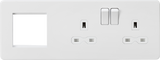 13A 2G DP Socket with Modular Combination Plate - Matt White