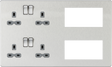 Multimedia Combination Plate - Brushed Chrome with Grey Insert
