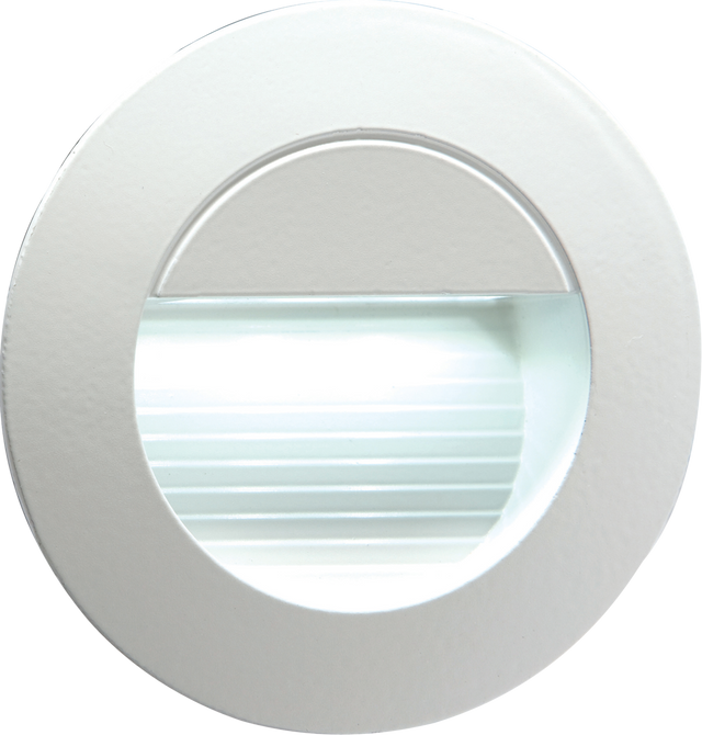 230V IP54 Recessed Round Indoor/Outdoor LED Guide Light - White