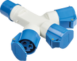240V IP44 16A 2P+E 3 Way Splitter