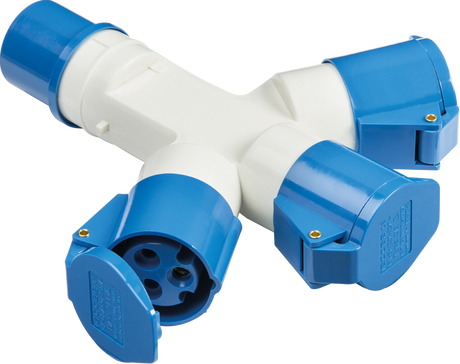 240V IP44 16A 2P+E 3 Way Splitter