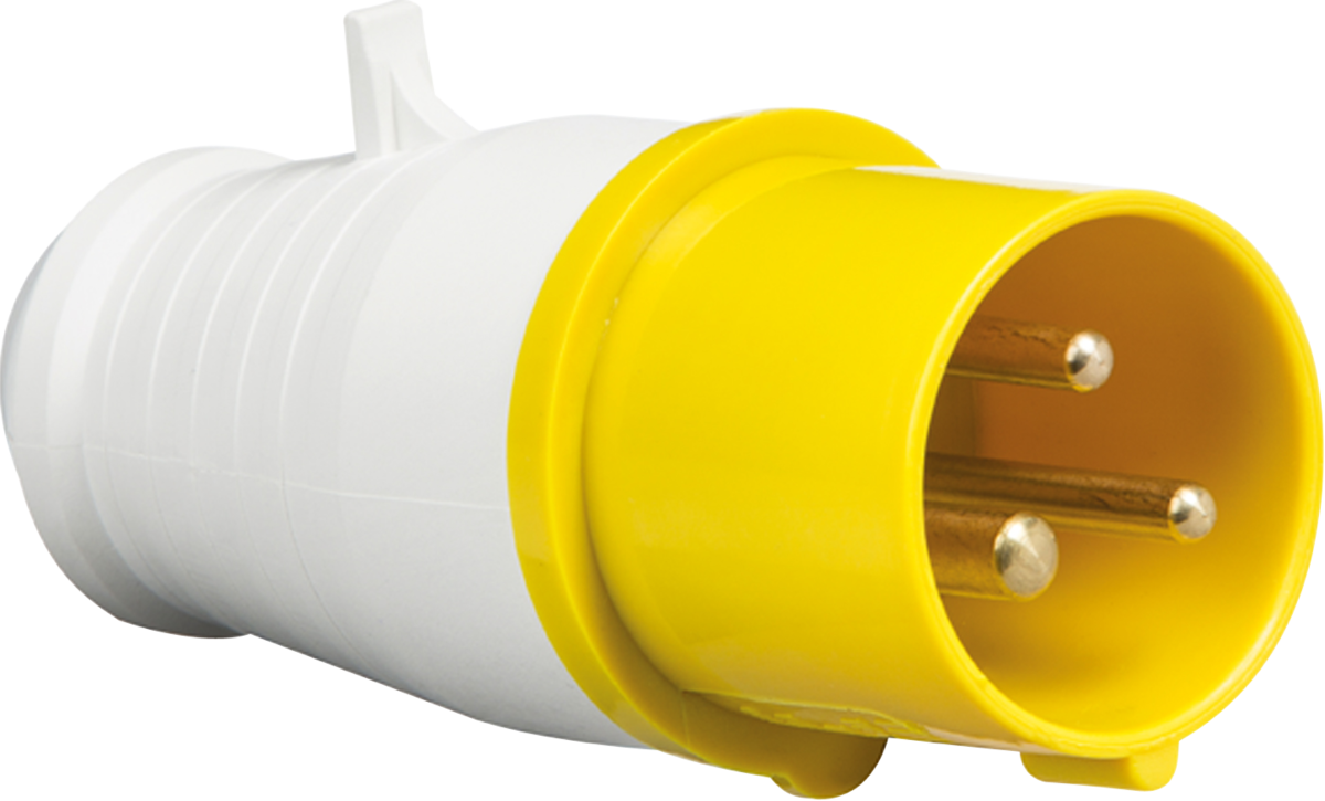 110V IP44 16A Industrial Plug Yellow & White