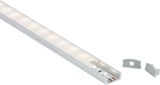 2M Aluminium Profile - Surface Mount Flat with Opal Diffuser