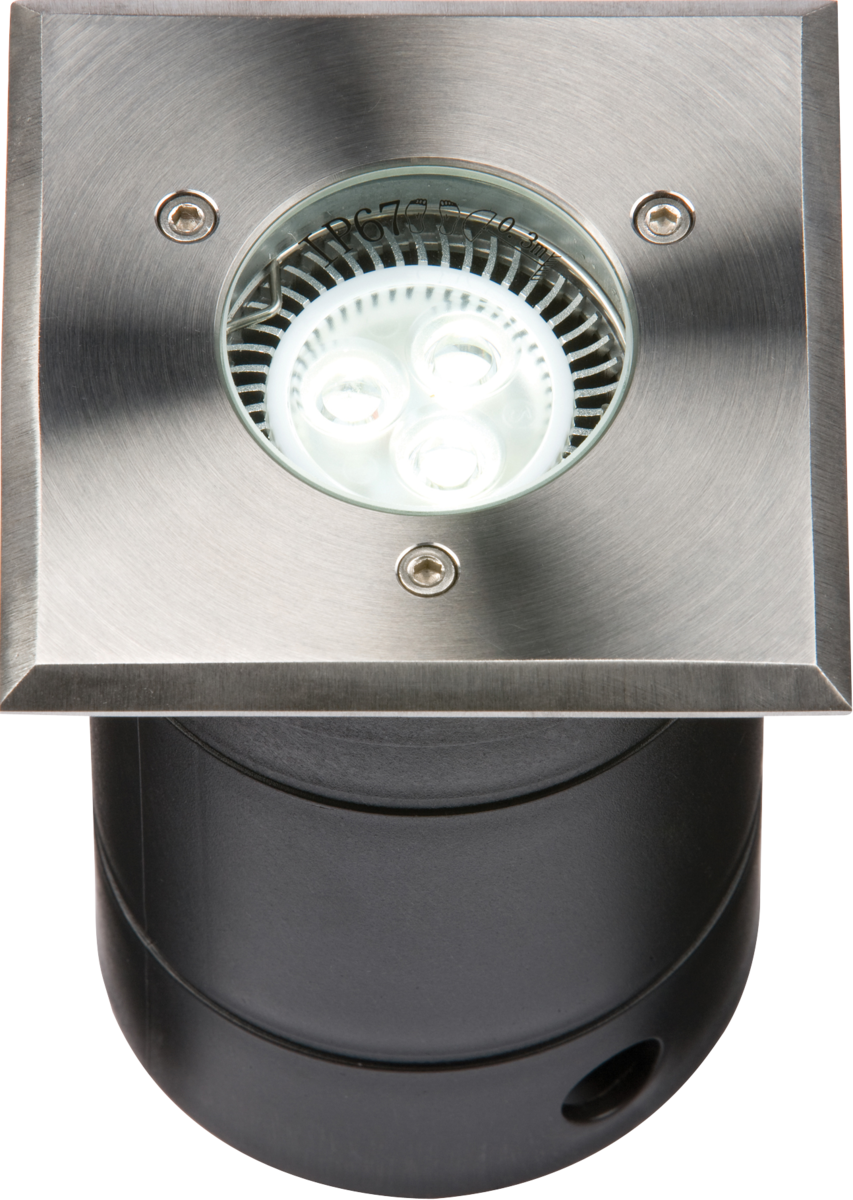 230V IP67 Grade 304 Stainless Steel Driveover Ground Light, Square