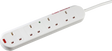 Knightsbridge 13A 4G 2M Surge Protected Extension Lead with Neon