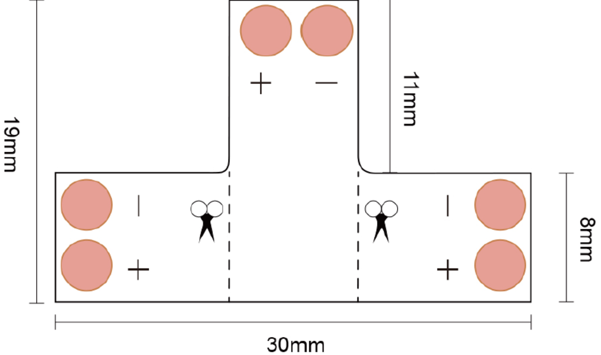 LED Flex 3-Way T-Connector Image 2