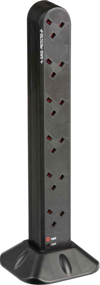 12G 2M Surge Protected Tower with 10 Sockets