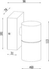 230V IP54 GU10 Wall Light with Photocell Sensor - Image 2