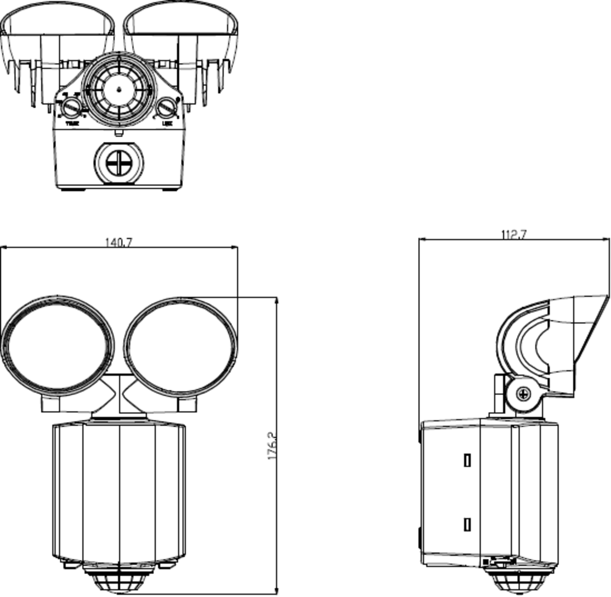Secondary image of 230V IP55 Twin Spot LED Security Light - Black