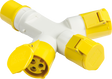 110V IP44 16A 2P+E 3 Way Splitter